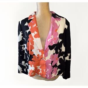 Maria Grazia Severi Watercolor Floral Printed Blazer Size US 12